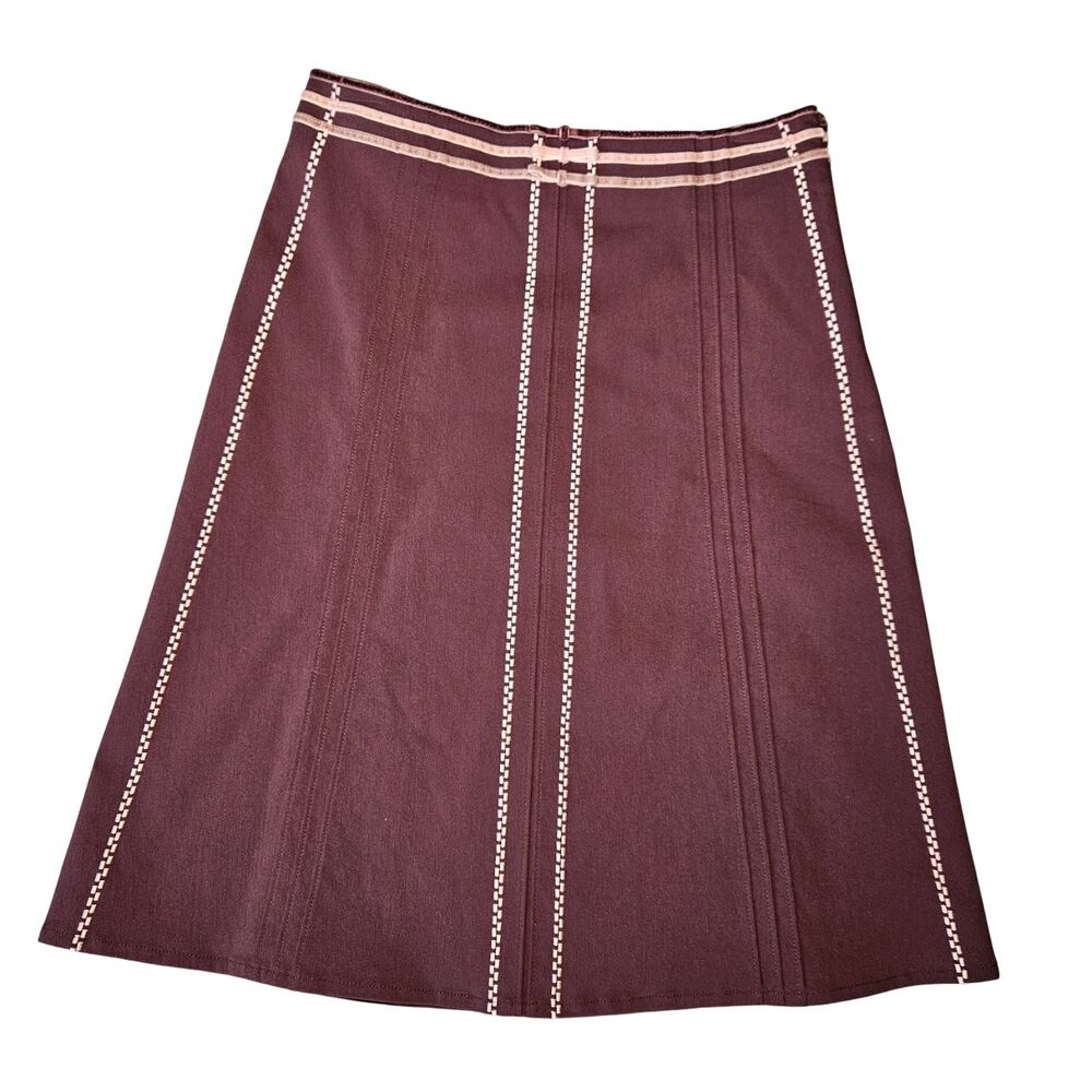 NWT Anthropologie Elevenses Skirt 2 Wine Velvet Trim Bow Detail Y2K Fairycore